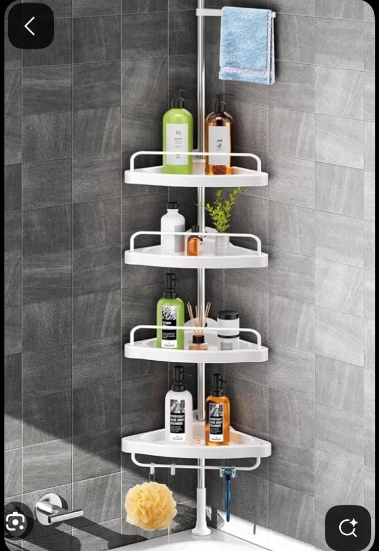 Etagère de rangement d'angle pour salle de bain