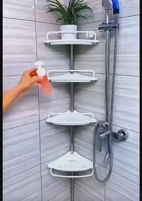Etagère de rangement d'angle pour salle de bain